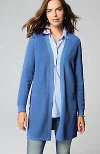 textured open-front cardi