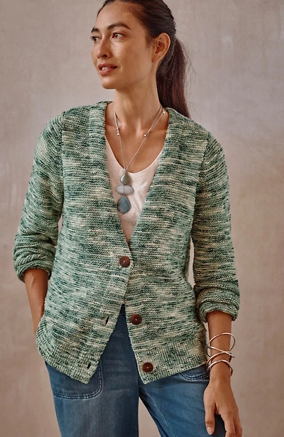 pure jill space-dyed cardi