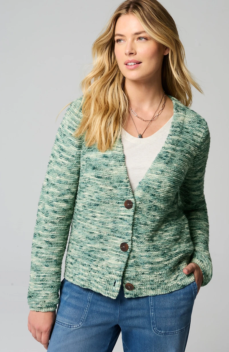 pure jill space-dyed cardi