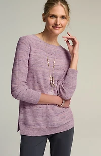 pure jill space-dyed textured sweater