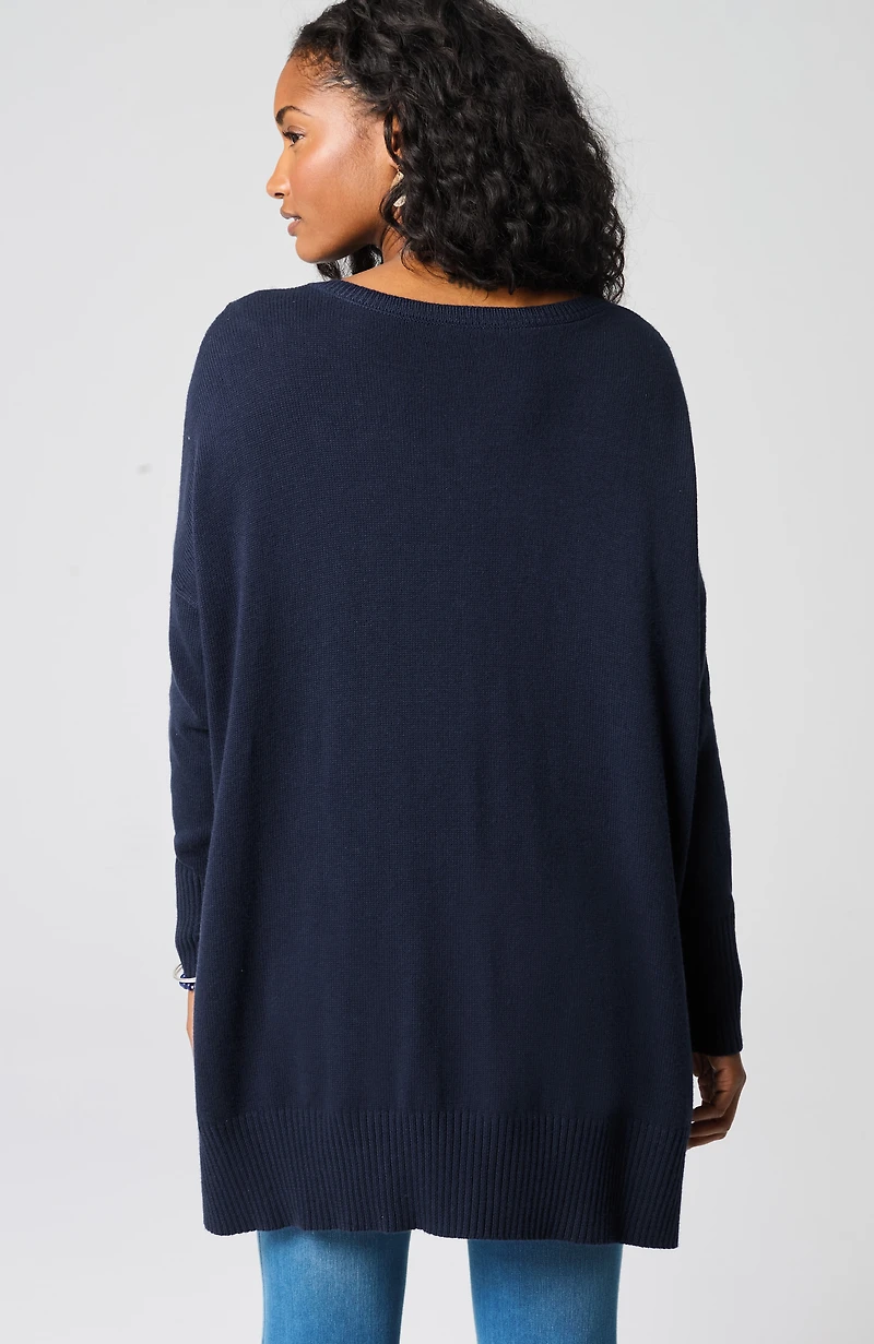 pure jill patch-pocket sweater tunic
