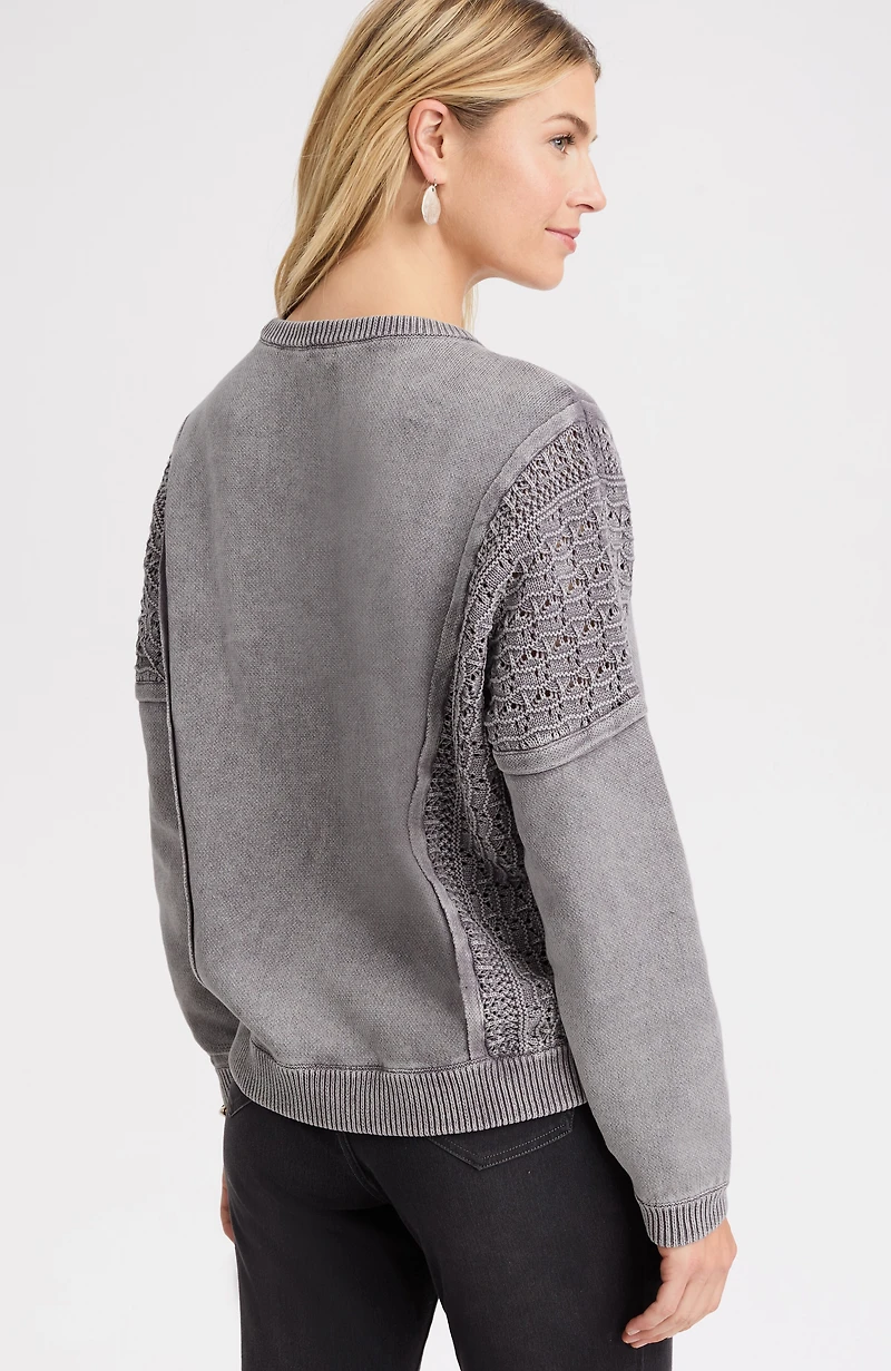 pure jill stonewashed textured sweater