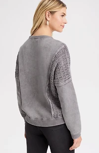 pure jill stonewashed textured sweater