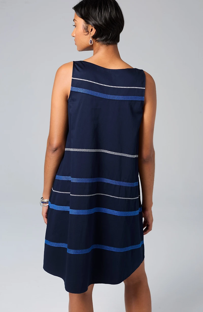 embroidered swing dress