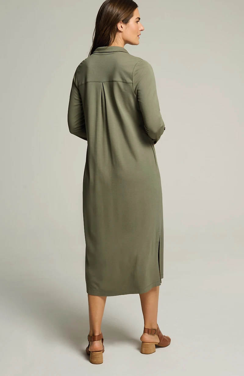 ponte knit shirtdress