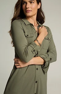 ponte knit shirtdress