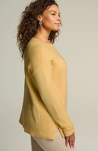 ribbed-detail pullover sweater