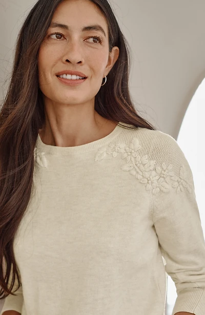 cozy luxe hand-embroidered pullover sweater