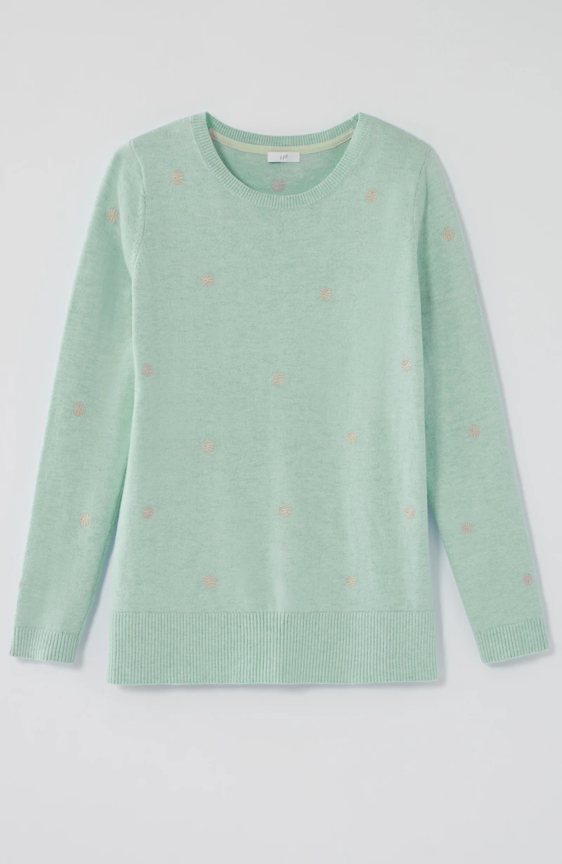 dot-embroidered sweater
