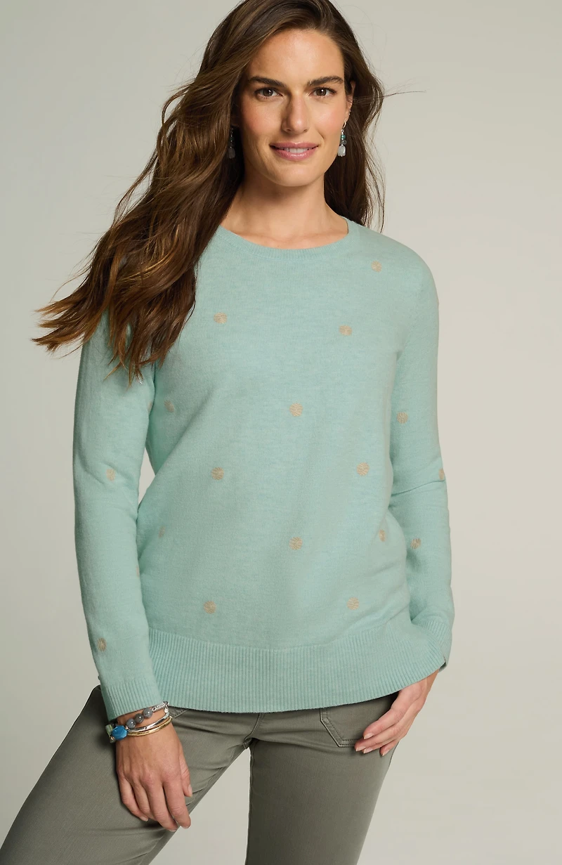 dot-embroidered sweater