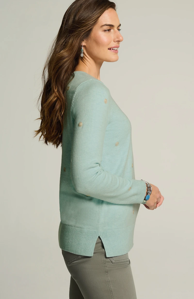 dot-embroidered sweater