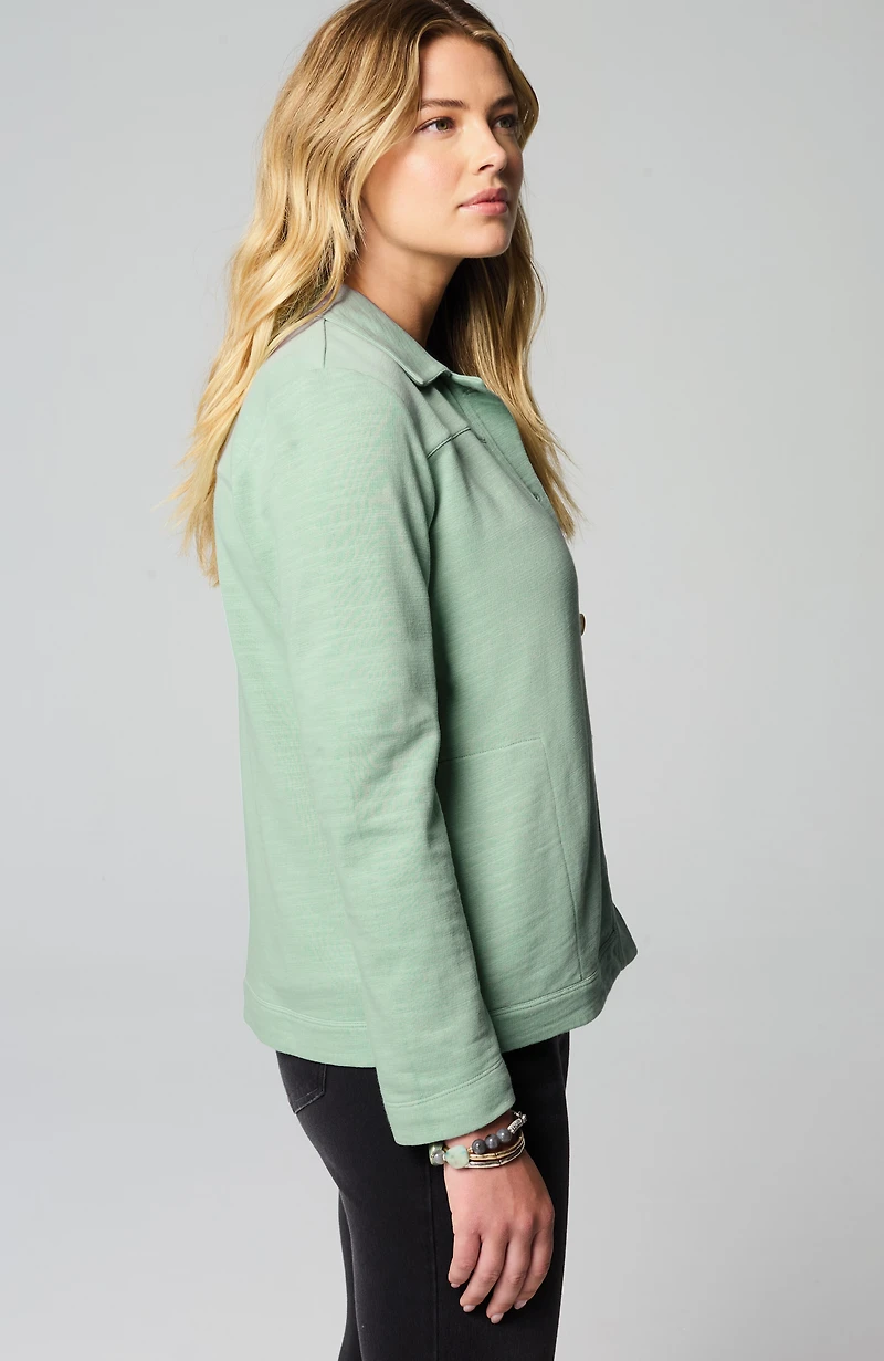 pure jill tea-dyed button-front jacket