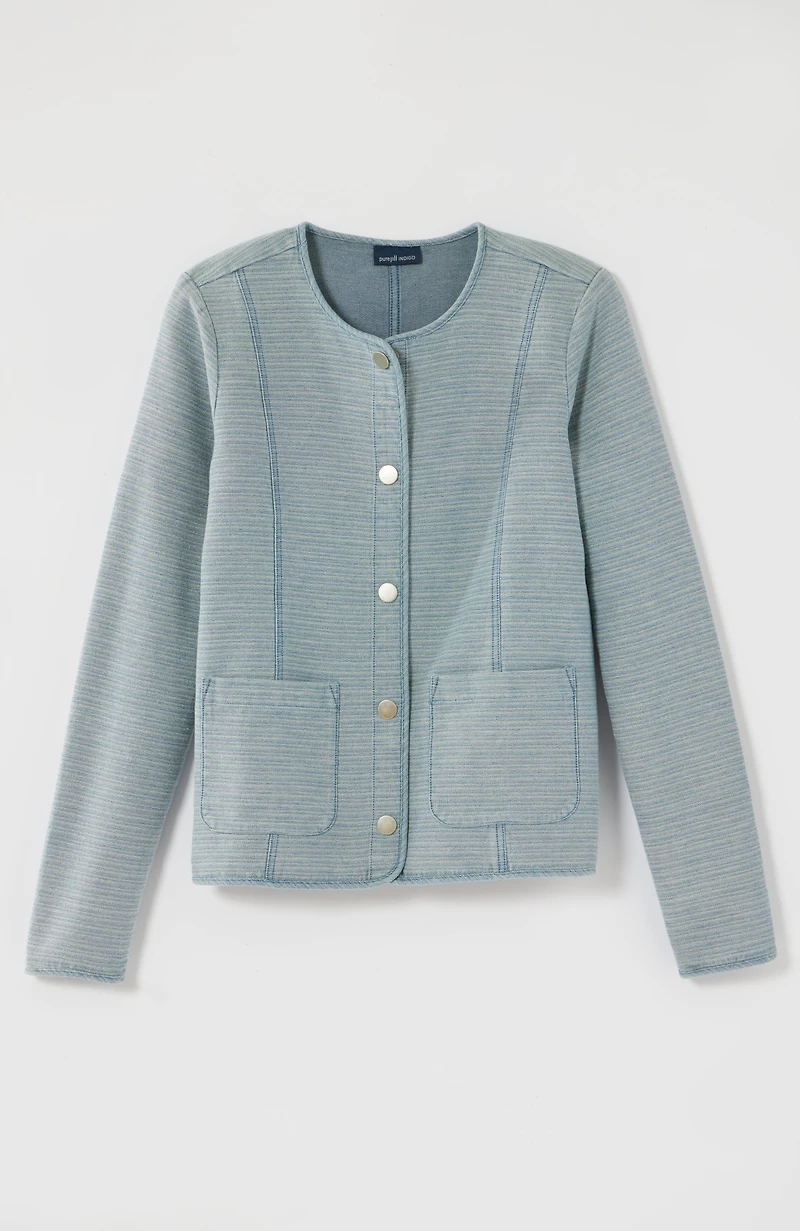 pure jill indigo patch-pocket jacket