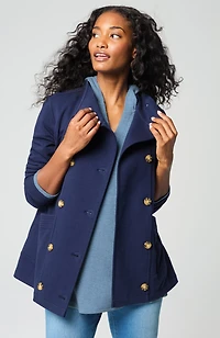 pure jill cotton-blend textured hoodie tunic