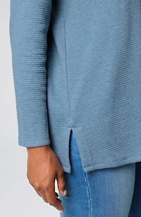 pure jill cotton-blend textured hoodie tunic