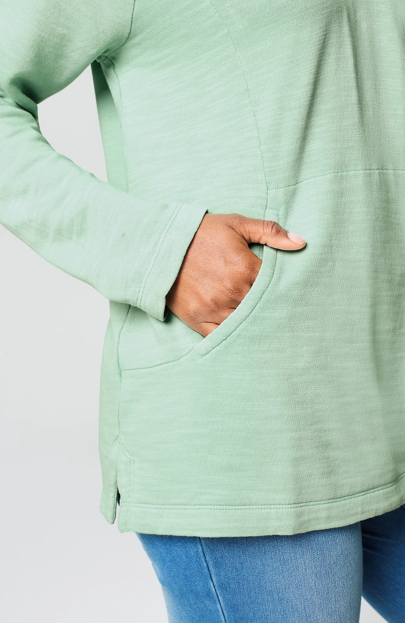 pure jill tea-dyed front-pocket top