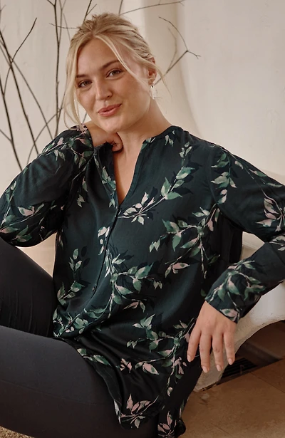 pure jill printed a-line top