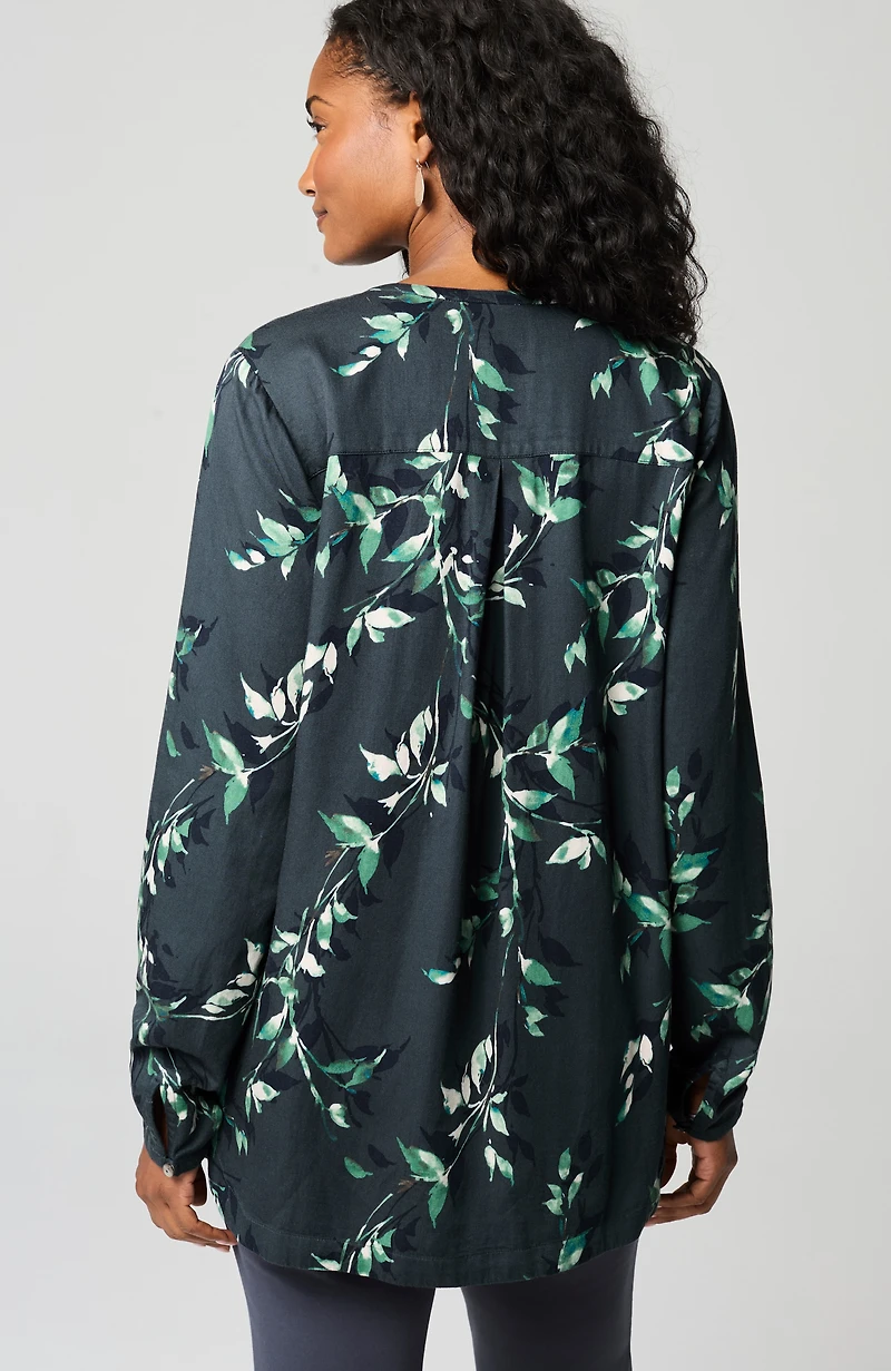 pure jill printed a-line top