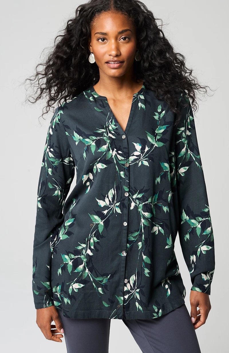 pure jill printed a-line top