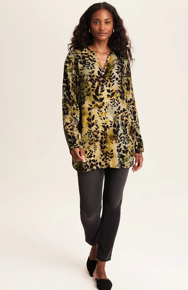 pure jill printed a-line top