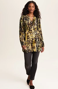 pure jill printed a-line top