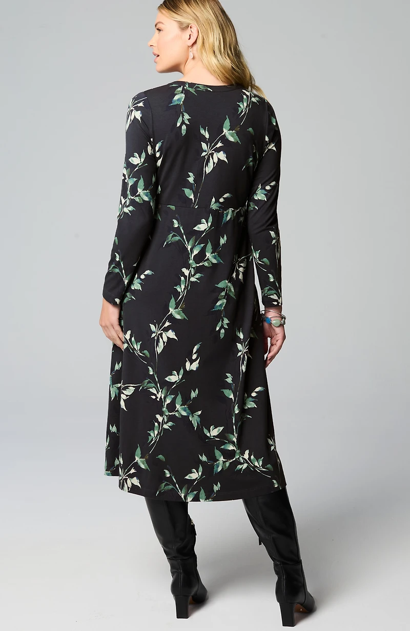 pure jill printed-knit midi dress