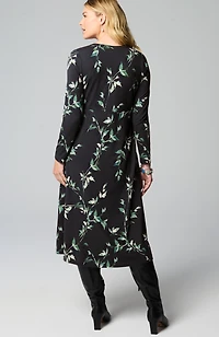 pure jill printed-knit midi dress