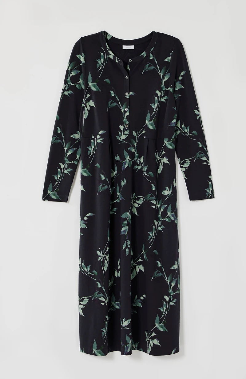 pure jill printed-knit midi dress
