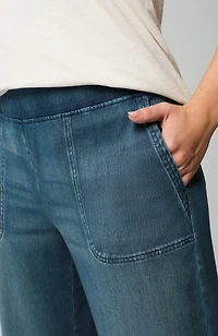 pure jill wide-leg knit jeans