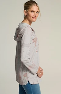 pure jill marble-dyed hoodie tunic