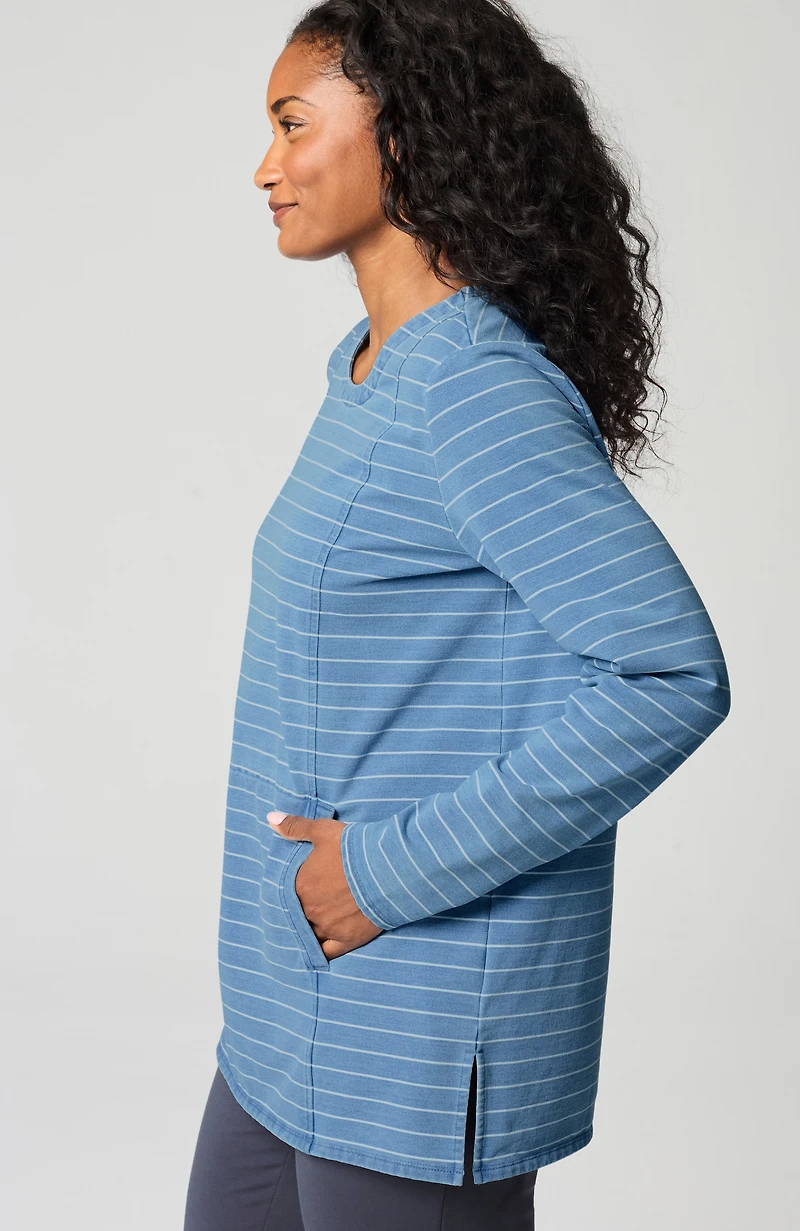 pure jill french terry indigo-striped tunic
