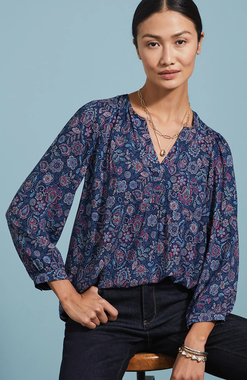 soft voile shirred top