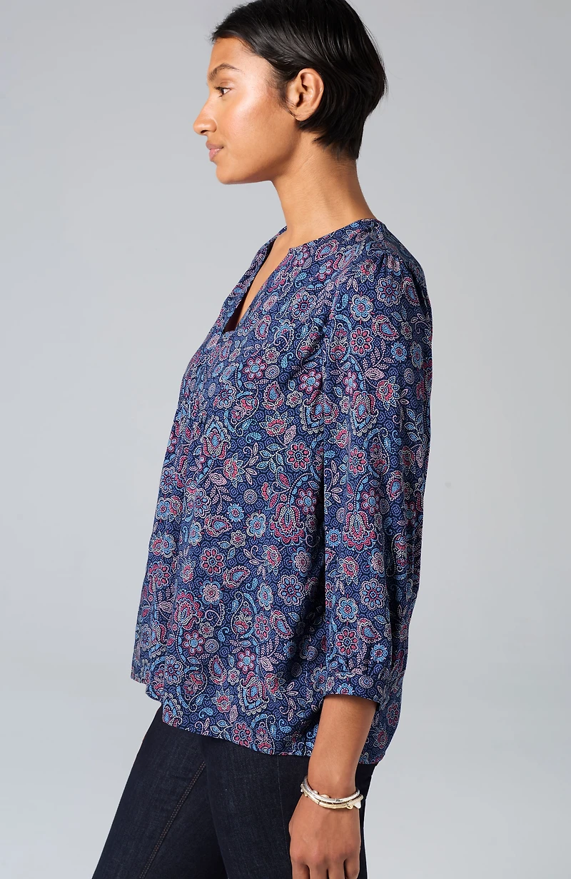 soft voile shirred top