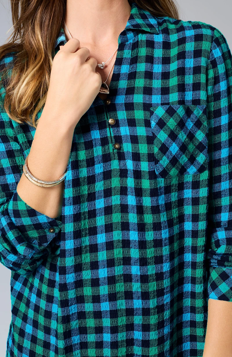 soft-textured plaid popover