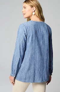 pure jill striped embroidered tunic