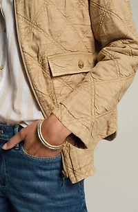 quilted zip-front jacket