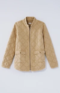 quilted zip-front jacket