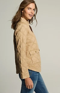 quilted zip-front jacket