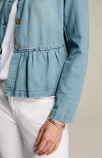 button-front peplum jacket