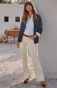 high-rise angled-pocket wide-leg jeans