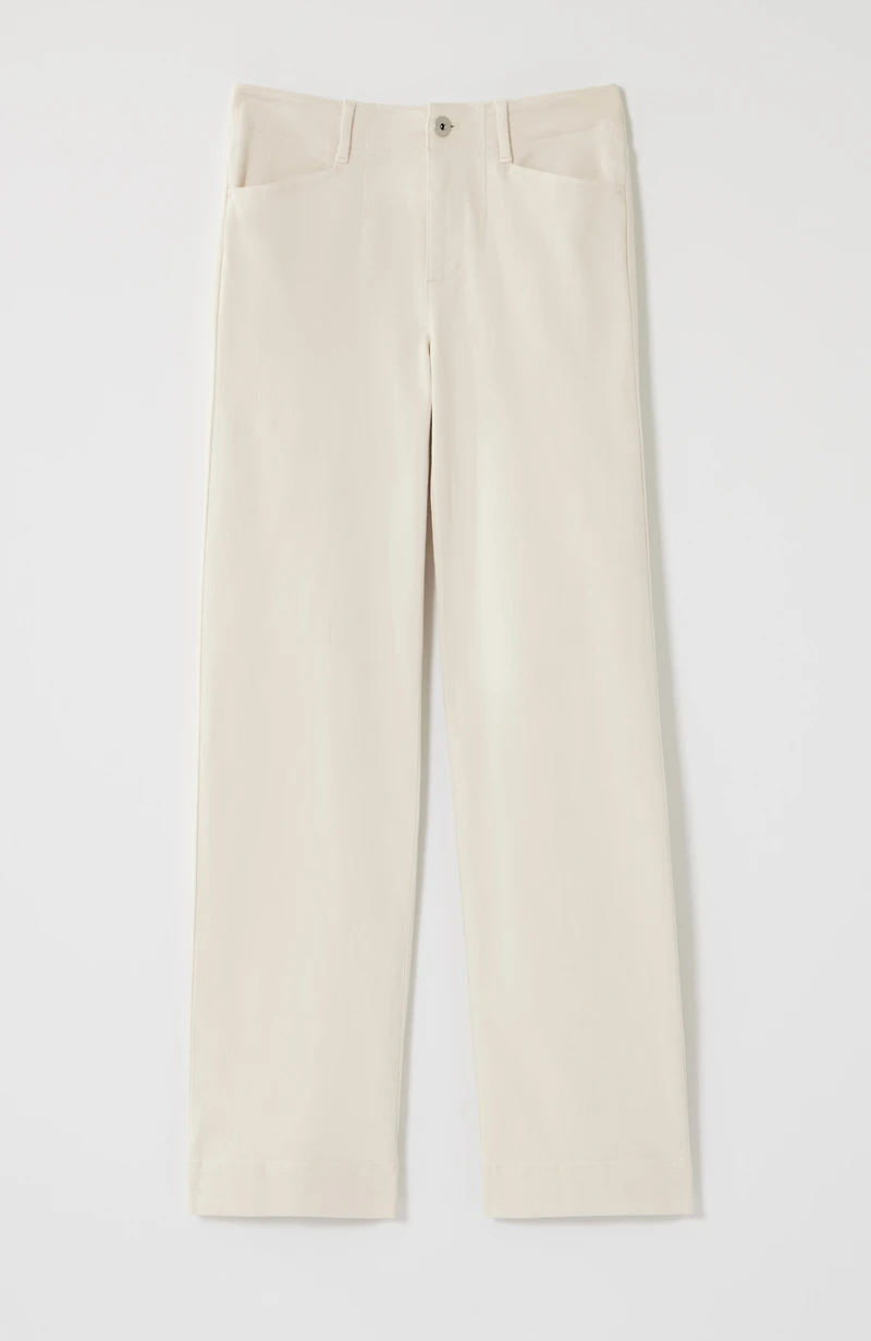 high-rise angled-pocket wide-leg jeans