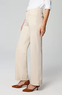 high-rise angled-pocket wide-leg jeans