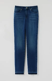 high-rise release-hem jeans
