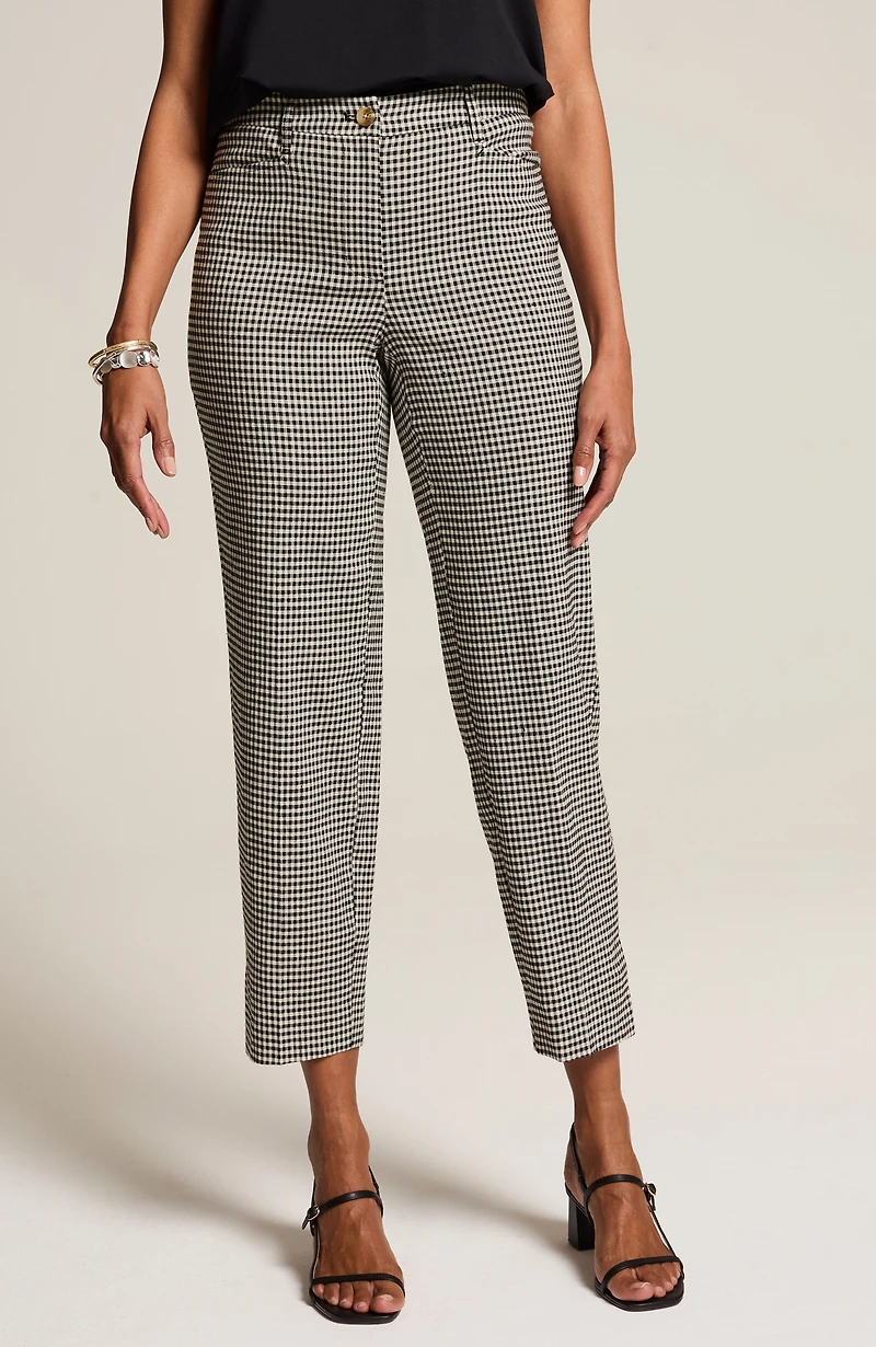 linen-stretch straight-leg crops