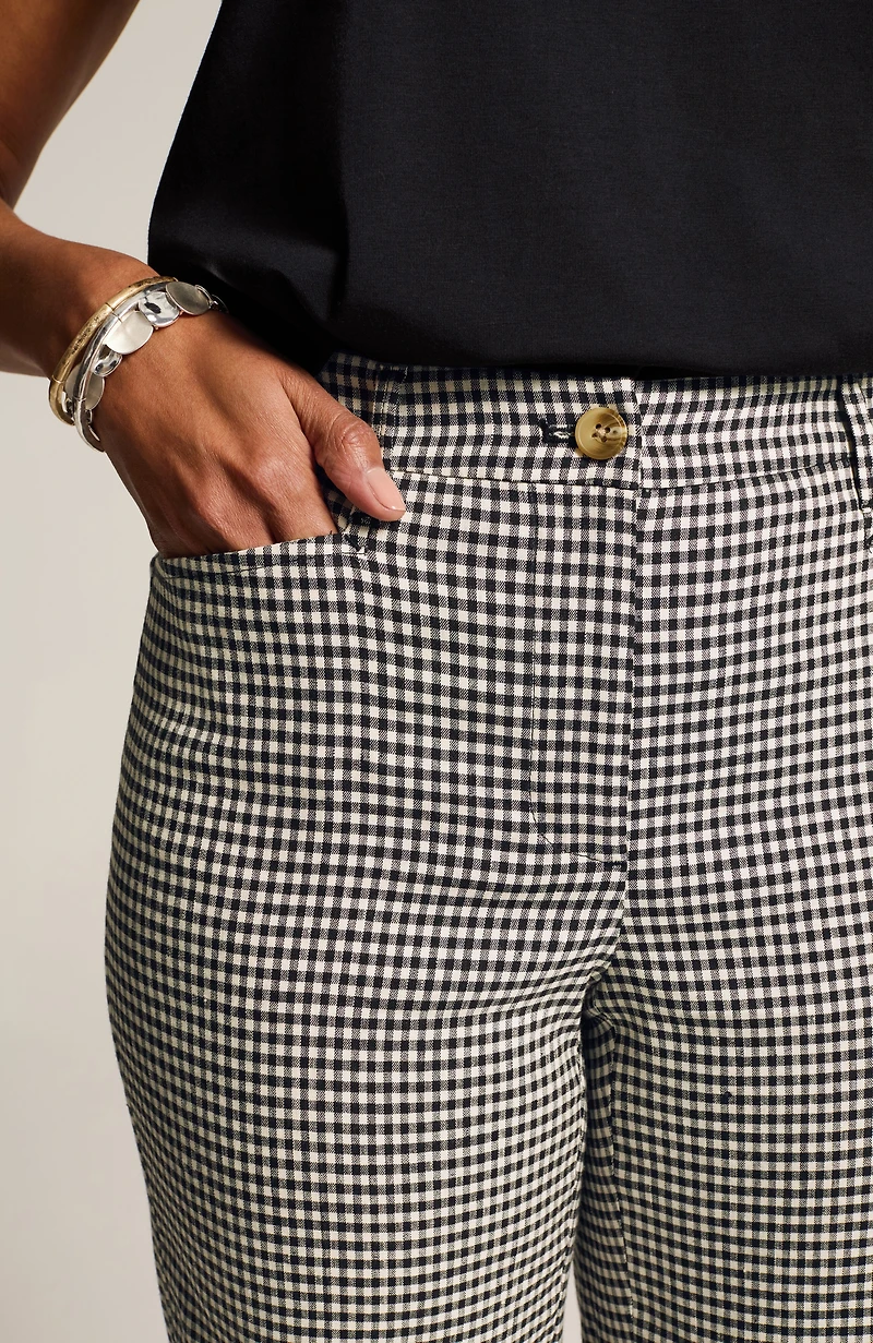 linen-stretch straight-leg crops