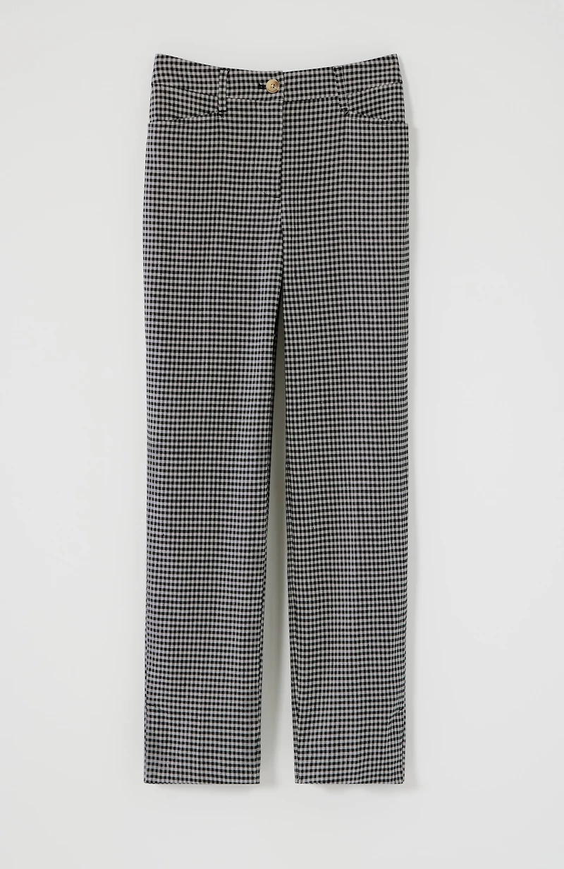 linen-stretch straight-leg crops