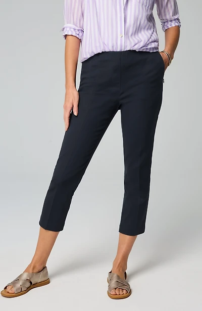 versatile cotton-stretch slim-leg capris