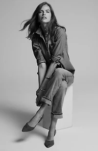 high-rise patch-pocket jeans