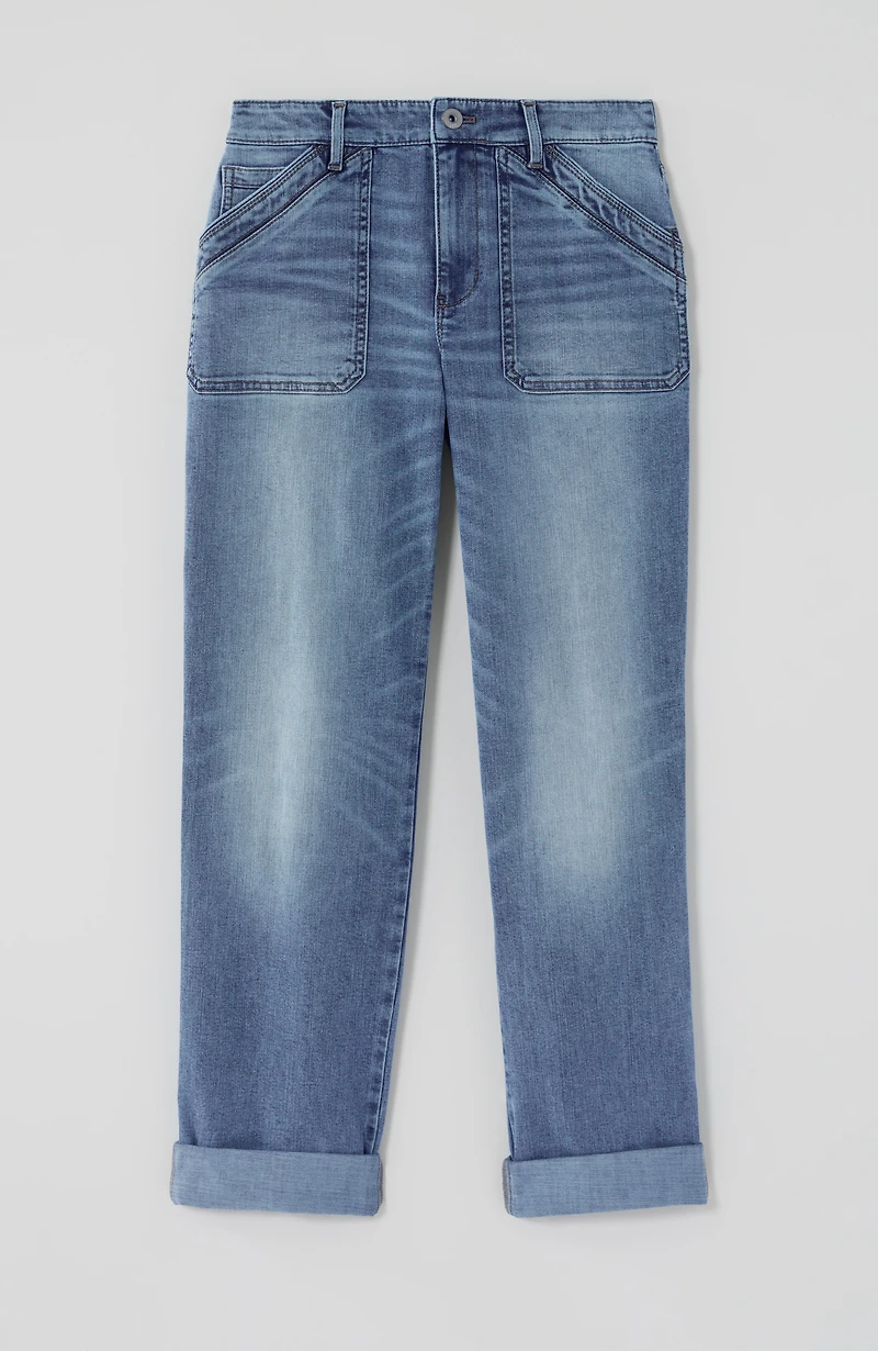 curvy-fit patch-pocket jeans