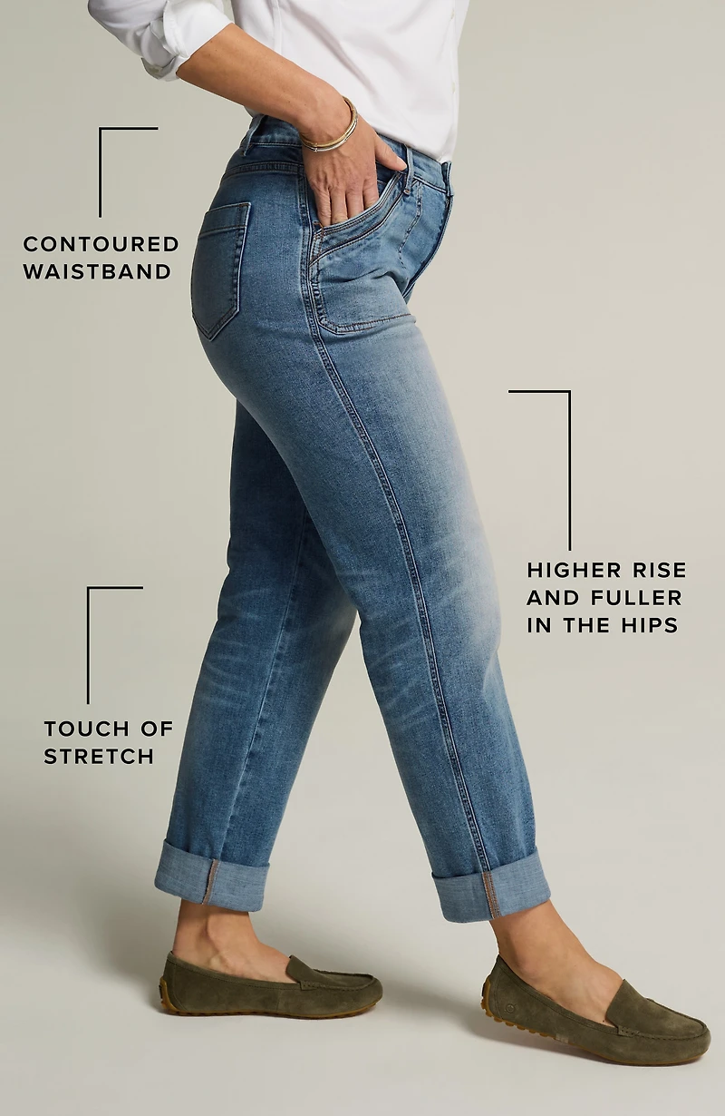 curvy-fit patch-pocket jeans